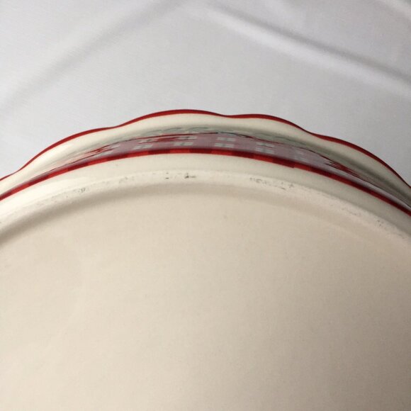 The Pioneer Woman Pie Plate Baking Dish Stoneware Christmas Floral Flower Red - Picture 9 of 11